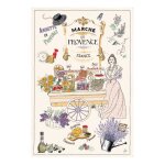 Torchon les marchs de provence en coton ecru 48 x 72