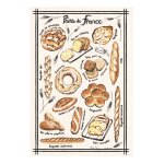 Torchon pains de france en coton ecru 48 x 72 cm