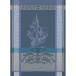 Torchon pur coton bleu 56x77 cm