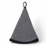 Torchon vaisselle rond coton 60x60cm noir