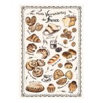 Torchon les viennoiseries franaises en coton ecru 48 x 72