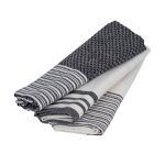Torchon (x3) coton noir 45x70