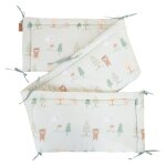 Tour de lit en coton doux 170 cm vert pastel thème forêt Tour de lit en coton doux 170 cm vert pastel thème forêt