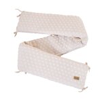 Tour de lit en coton oeko - tex 170 cm motif pois en relief beige amande