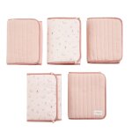 Tour de lit protge barreaux en gaze de coton bio rose