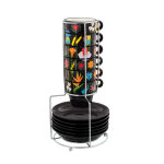 Tour de tasses espresso noir porcelaine de chine 28 x 0 x 0 cm