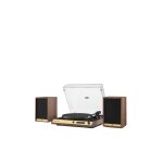 Tourne - disque avec haut - parleurs en noyer et accents dors