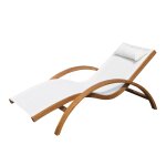 Transat bois massif naturel beige blanc Transat bois massif naturel beige blanc