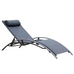Transat empilable et ajustable en aluminium noir