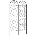 Treillis jardin lot de 2 en métal noir Treillis jardin lot de 2 en métal noir