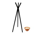 Tr�pied porte bougie en alumunium noir h 1m