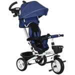 Tricycle bébé évolutif 6 en 1 avec siège réversible bleu foncé Tricycle bébé évolutif 6 en 1 avec siège réversible bleu foncé