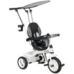 Tricycle enfants benne rangement acier blanc et noir
