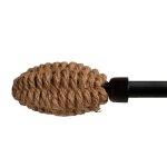 Tringle noire extensible embouts naturels mtal noir 210 - 380 cm