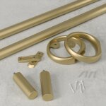 Tringle  rideau extensible de 107  305cm d25mm dore