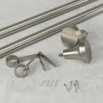 Tringle à rideau avec fixations d25mm ext. 183 à 365cm nickel Tringle à rideau avec fixations d25mm ext. 183 à 365cm nickel