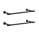 Tringles  vtements murales style industriel acier noir