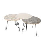 Trio de tables gigognes beige