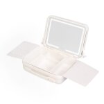 Trousse de maquillage avec miroir et lumire led rechargeable blanc