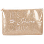 Trousse  paillettes dores imprim blanc