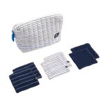 Trousse de toilette en double gaze de coton et carrs ponge