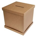 Urne carre en kraft 25 cm pour mariage ou anniversaire