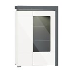Vaisselier 2 portes droite led inclus stratifis blanc et gris