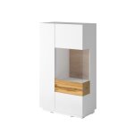 Vaisselier 2 portes ouverture droite stratifiés blanc et beige Vaisselier 2 portes ouverture droite stratifiés blanc et beige