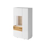 Vaisselier 2 portes ouverture gauche stratifiés blanc et beige Vaisselier 2 portes ouverture gauche stratifiés blanc et beige