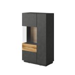 Vaisselier 2 portes ouverture gauche stratifiés gris Vaisselier 2 portes ouverture gauche stratifiés gris