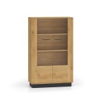 Vaisselier 2 portes stratifis beige et noir