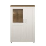 Vaisselier 2 portes dont une avec verre trempé - h140 cm - blanc Vaisselier 2 portes dont une avec verre trempé - h140 cm - blanc