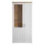 Vaisselier 2 portes dont une avec verre tremp - l95 cm - blanc