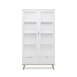 Vaisselier 2 portes vitrées 2 tiroirs h185 x l100 cm - blanc Vaisselier 2 portes vitrées 2 tiroirs h185 x l100 cm - blanc