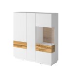 Vaisselier 3 portes stratifiés blanc et beige Vaisselier 3 portes stratifiés blanc et beige