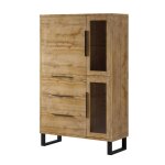 Vaisselier 3 portes 3 tiroirs stratifi�s beige et m�tal