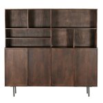 Vaisselier 4 portes 180 cm en bois massif brun