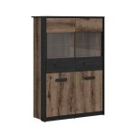 Vaisselier 4 portes stratifis beige noir