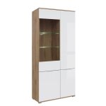 Vaisselier 4 portes stratifiés blanc et bois Vaisselier 4 portes stratifiés blanc et bois