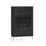 Vaisselier 4 portes stratifis noir