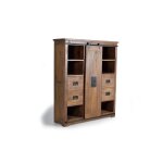 Vaisselier en bois manguier et mtal