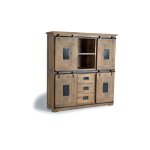 Vaisselier en bois manguier et mtal