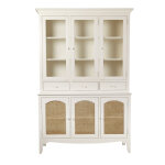 Vaisselier en cannage 6 portes blanc cassé Vaisselier en cannage 6 portes blanc cassé