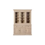 Vaisselier en chêne blanchi 3 portes vitrées 3 tiroirs 3 portes bois Vaisselier en chêne blanchi 3 portes vitrées 3 tiroirs 3 portes bois