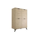 Vaisselier haut 4 portes effet bois - l106 cm