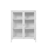 Vaisselier en verre et m�tal h101, 5cm - blanc