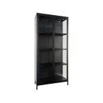 Vaisselier en verre et mtal h175cm - noir