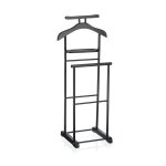 Valet de chambre 2 portants en mtal, noir