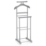 Valet de chambre double portant en métal, gris Valet de chambre double portant en métal, gris