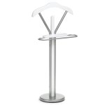 Valet de chambre effet bois en mtal, blanc